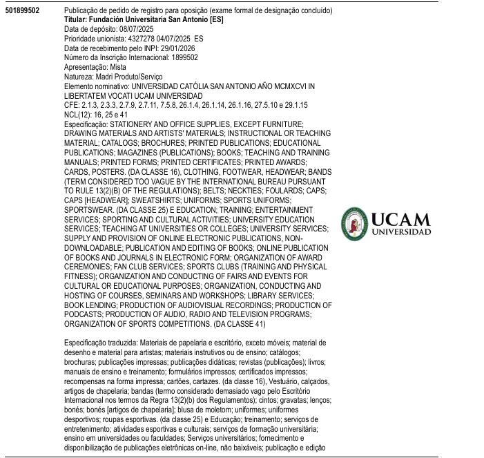 Página da RPI de UNIVERSIDAD CAT�LIA SAN ANTONIO A�O MCMXCVI IN LIBERTATEM VOCATI UCAM UNIVERSIDAD