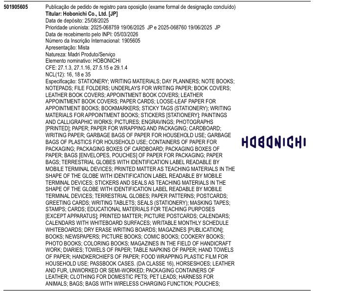 Página da RPI de HOBONICHI