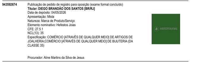 Página da RPI de Hefestos Joias