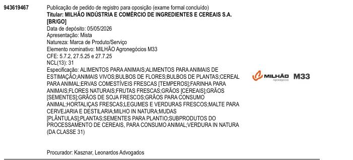 Página da RPI de MILH�O Agroneg�cios M33