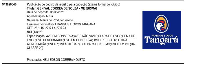 Página da RPI de FRANGOS E OVOS TANGARA