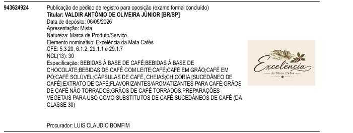 Página da RPI de Excel�ncia da Mata Caf�s