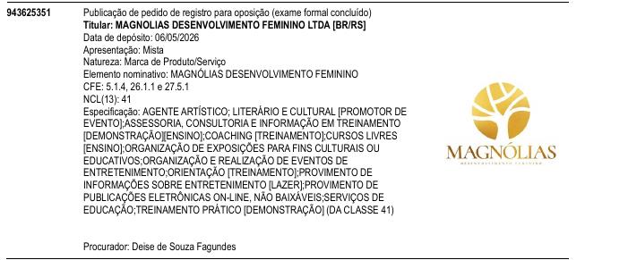 Página da RPI de MAGN�LIAS DESENVOLVIMENTO FEMININO