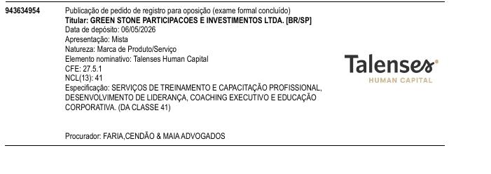 Página da RPI de Talenses Human Capital