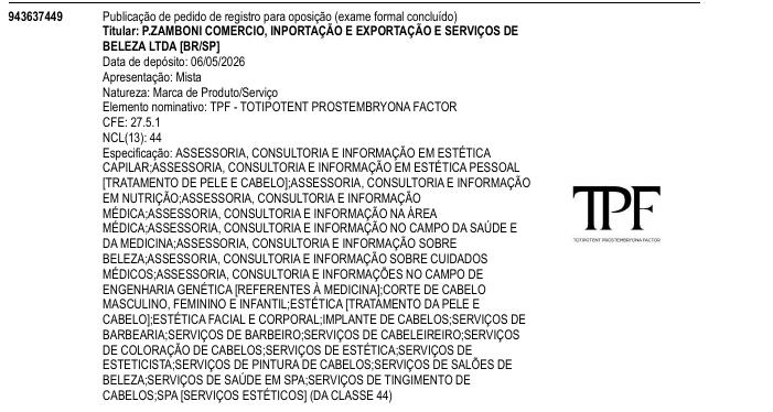 Página da RPI de TPF - TOTIPOTENT PROSTEMBRYONA FACTOR