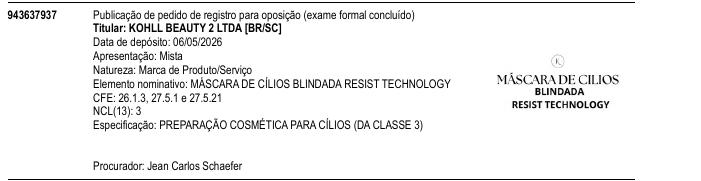 Página da RPI de M�SCARA DE C�LIOS BLINDADA RESIST TECHNOLOGY