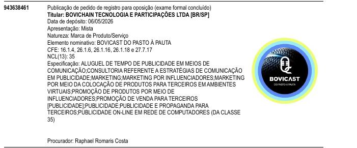 Página da RPI de BOVICAST DO PASTO � PAUTA
