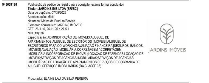 Página da RPI de JARDINS IM�VEIS