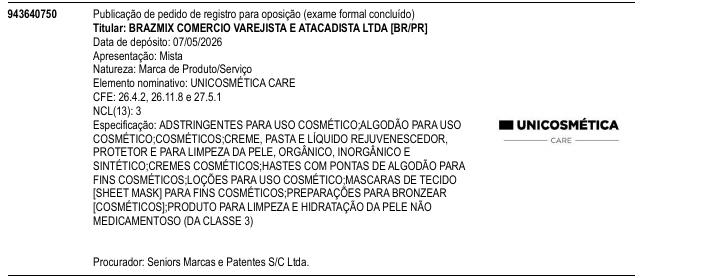 Página da RPI de UNICOSM�TICA CARE