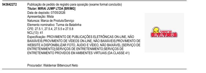 Página da RPI de Turma da Batatinha