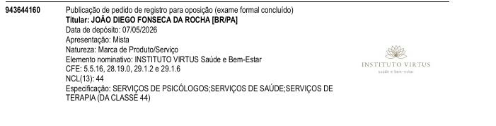 Página da RPI de INSTITUTO VIRTUS Sa�de e Bem-Estar
