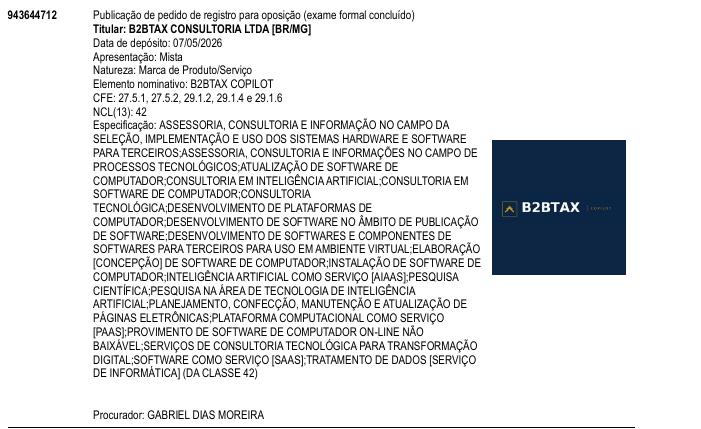 Página da RPI de B2BTAX COPILOT