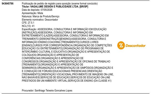 Página da RPI de Descontador