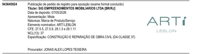 Página da RPI de ART� LEBLON