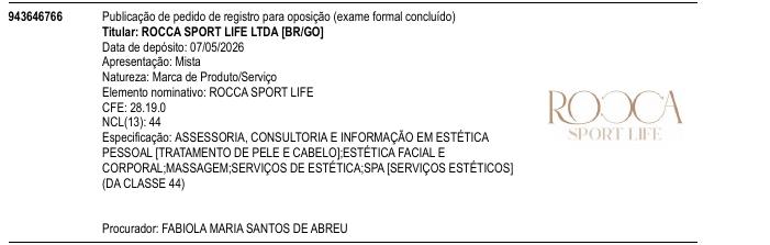 Página da RPI de ROCCA SPORT LIFE