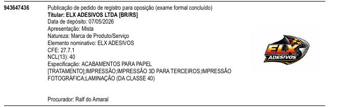 Página da RPI de ELX ADESIVOS