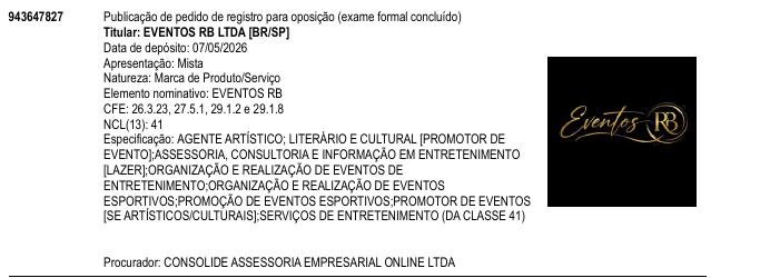 Página da RPI de EVENTOS RB