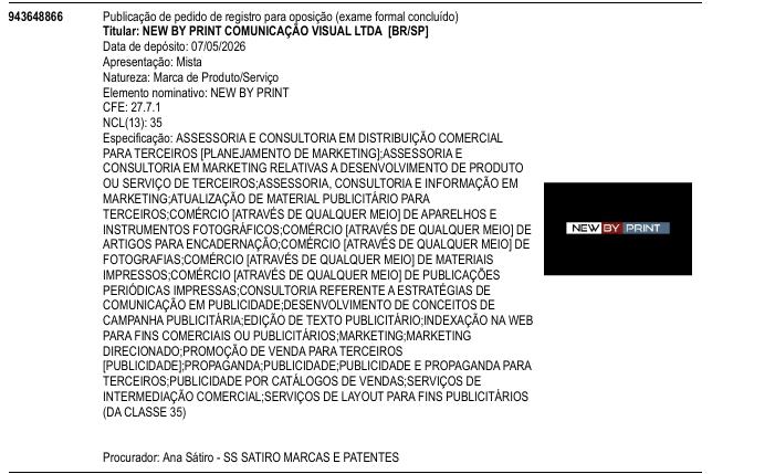 Página da RPI de NEW BY PRINT
