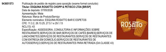 Página da RPI de ESQUINA ROSATTO BAR E ESPETOS