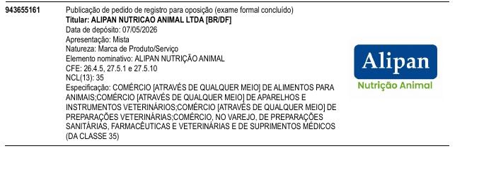 Página da RPI de ALIPAN NUTRI��O ANIMAL