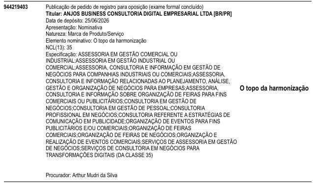 O topo da harmonização