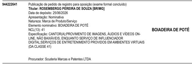 BOIADEIRA DE POTÉ BOIADEIRA DE POTÉ
