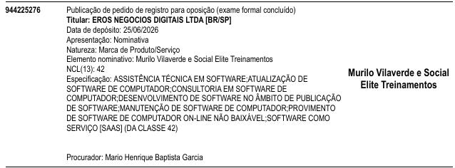 Murilo Vilaverde e Social Elite Treinamentos