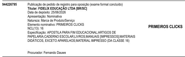PRIMEIROS CLICKS