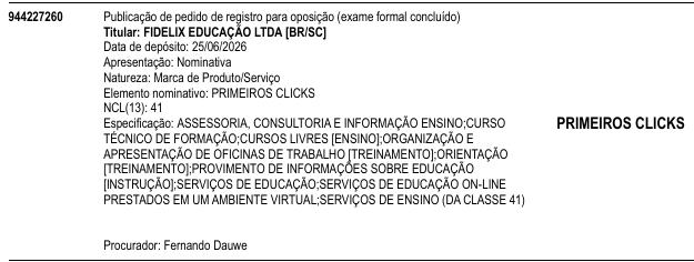 PRIMEIROS CLICKS