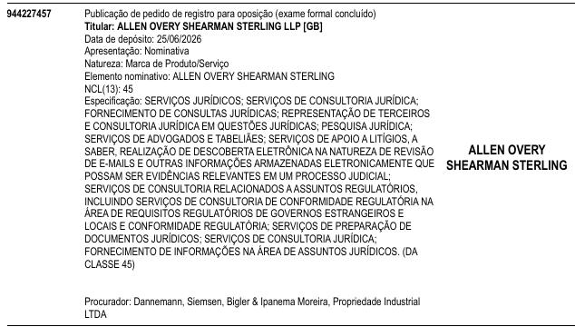 ALLEN OVERY SHEARMAN STERLING