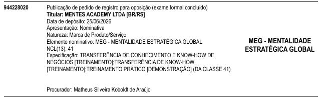 MEG - MENTALIDADE ESTRATÉGICA GLOBAL