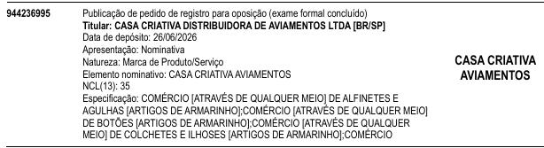 CASA CRIATIVA AVIAMENTOS