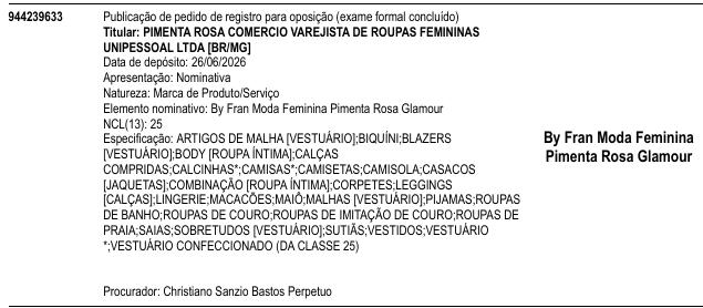 By Fran Moda Feminina Pimenta Rosa Glamour