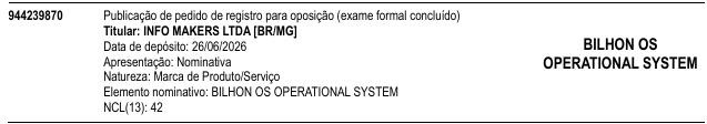 BILHON OS OPERATIONAL SYSTEM