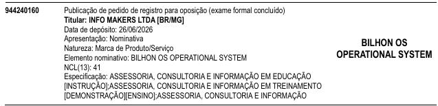 BILHON OS OPERATIONAL SYSTEM
