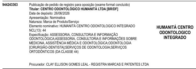 HUMANITÁ CENTRO ODONTOLOGICO INTEGRADO HUMANITÁ CENTRO