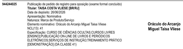 Oráculo do Arcanjo Miguel Taisa Vliese