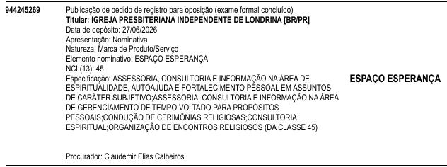 ESPAÇO ESPERANÇA