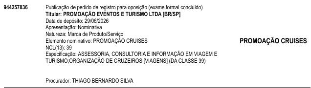 PROMOAÇÃO CRUISES