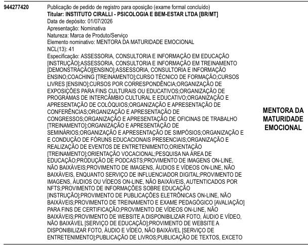 MENTORA DA MATURIDADE EMOCIONAL