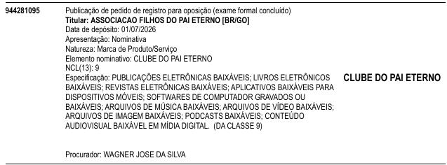 CLUBE DO PAI ETERNO