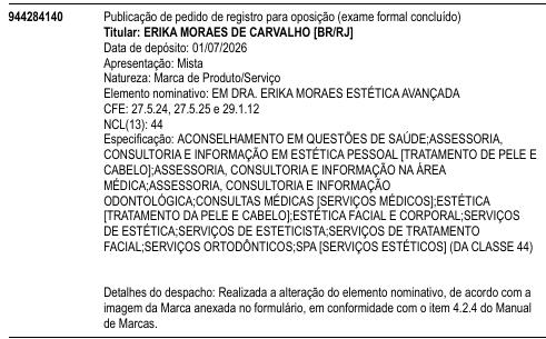 EM DRA. ERIKA MORAES ESTÉTICA AVANÇADA
