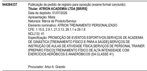 ATRION TREINAMENTO PERSONALIZADO