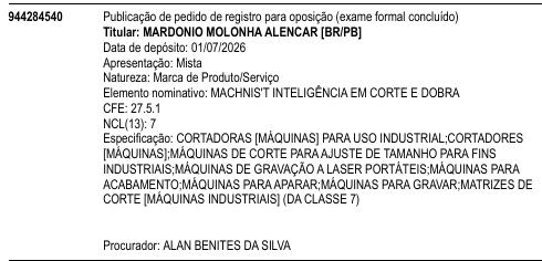 MACHNIS'T INTELIGÊNCIA EM CORTE E DOBRA