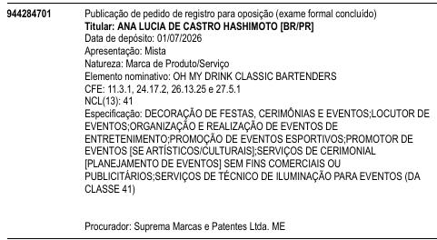 OH MY DRINK CLASSIC BARTENDERS