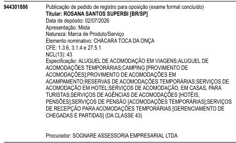 CHÁCARA TOCA DA ONÇA