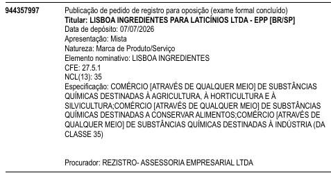 LISBOA INGREDIENTES