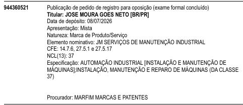 JM SERVIÇOS DE MANUTENÇÃO INDUSTRIAL