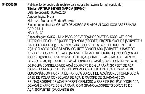 GELATO DE ADEGA GELATOS ALCOÓLICOS ARTESANAIS