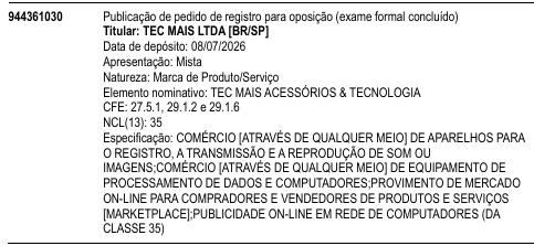 TEC MAIS ACESSÓRIOS & TECNOLOGIA